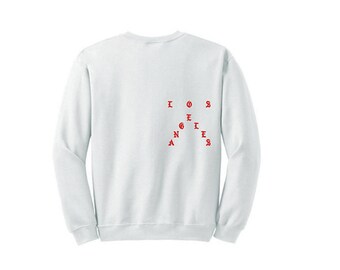 No More Parties In LA Sweatshirt | Los Angeles Shirt | Kanye West Sweatshirt (Red-Print) | Kanye West white shirt