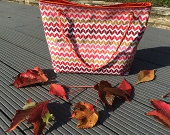 Medium size tote bag Chevron pattern