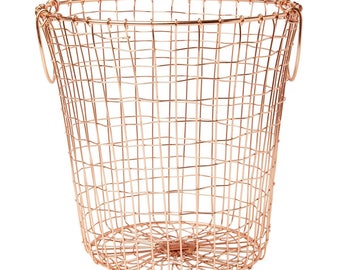 storage basket, 30cm, copper, COPPER WIRE MESH BASKET ROUND
