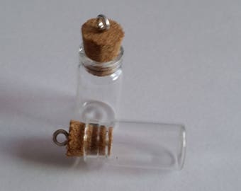 Small glass cork bottle