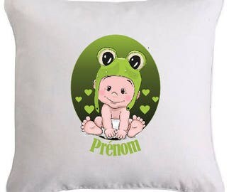 Personalized pillow BABY FROG
