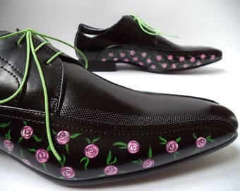 Black roses - floral motifs size 41