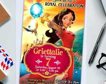 Elena of Avalor Invitation, Elena Invitations, Elena of Avalor Invitation, Elena of Avalor Party Supplies, Elena Of Avalor Birthday Party