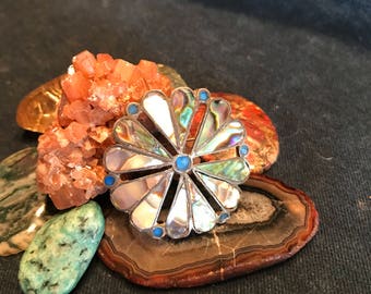 Taxco Sterling Silver abalone Brooch/Pendant