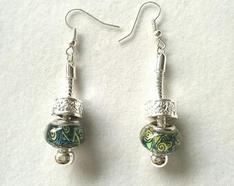 Earrings multicolored Green