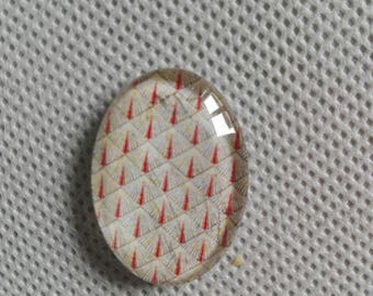 cabochon glass 25 x 18. Scandinavian pattern "geometric".