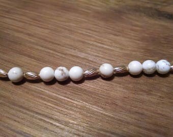 8.5" Magnesite and Gold Filled Bracelet