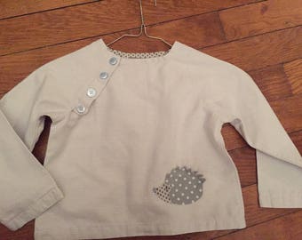 Blouse for 4 to 5 years old boy Hedgehog pattern