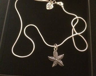 Handmade Tibetan Starfish sterling silver necklace.