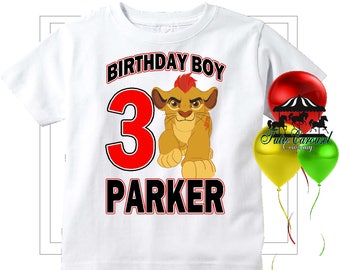Kion The Lion Guard Birthday Shirt, Personalized Shirt, Matching shirts, Toddler Youth Adult (mc199)