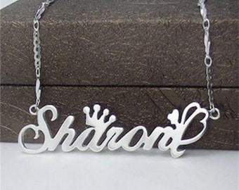 Personalized name necklace little girls,Custom necklace with quote,Custom Name Necklace Personalized Silver for wedding,Gifts ,Birthday
