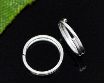 100 silver grey double rings 6mm. Ref3