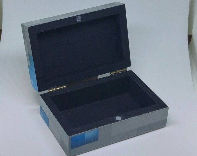 Minecraft inspired diamond Chest trinket box Ideal for Kids