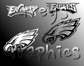 Philadelphia Eagles Primary Logo with Logotype Single Color - SVG - DXF - EPS - Vectors