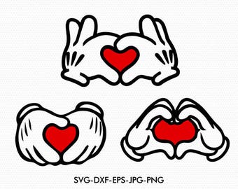 Download Mickey heart hands | Etsy