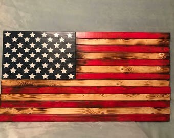 Wood american flag | Etsy