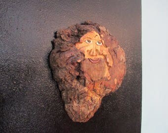 Green Man Tree Mask Custom Made in Papier Mache with Moss