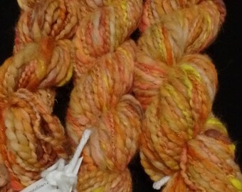 Handspun Yarn, Bulky Wool Yarn, Yarn Hair, Wig Yarn, Angora, Merino, , Firestar 70 Yards, Yarn Sale