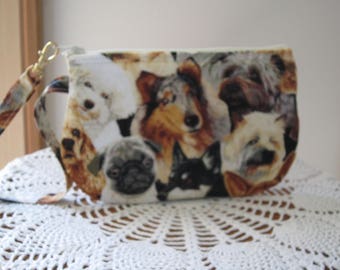 Small Camera bag Essential Oil Bag Wristlet Zipper Gadget Clutch Purse Pouch in Beautiful Dogs