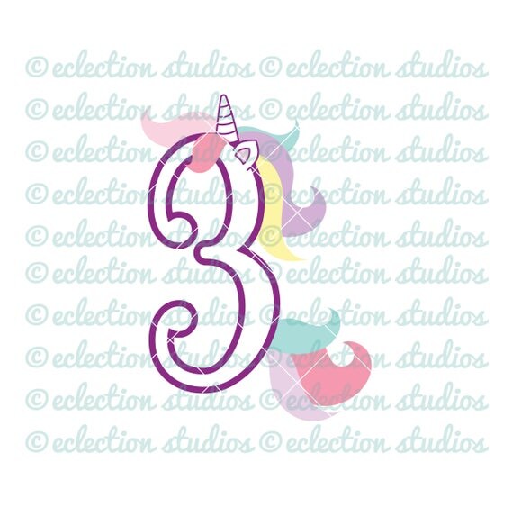 unicorn svg unicorn 3 three third birthday unicorn number