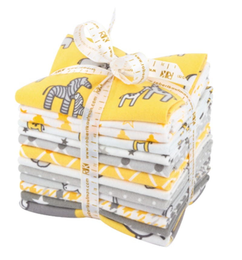 Flannel Quilting fabric Fat Quarter Bundle of Little Safari