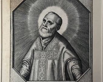 1606 Hieronymus Wierix (1553-1619) Engraving of St. Philip Romolo Neri, Third Apostle of Rome (d. 1595)