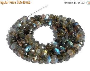 50% Off Sale Full 14 Inches Blue Flashy Labradorite Micro Faceted Rondelles Size - 6-8mm Finest Quality Wholesale Price