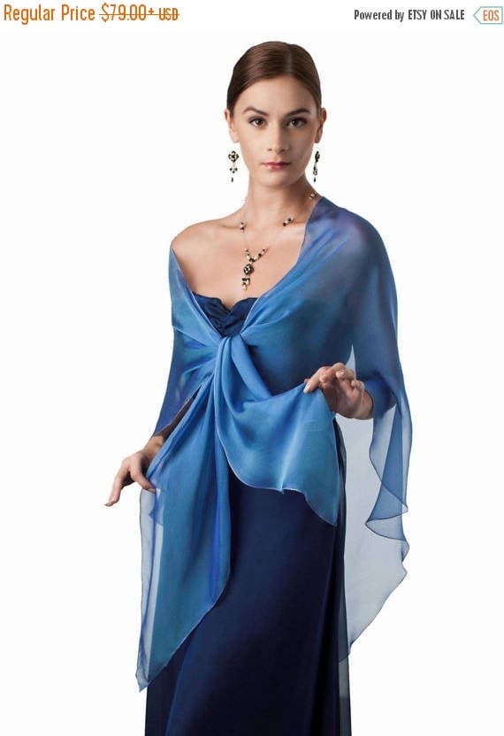royal blue chiffon wrap