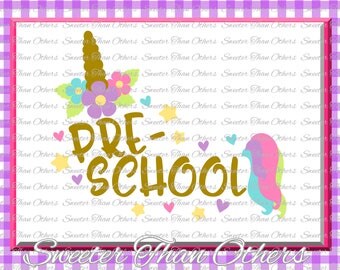 Unicorn Svg, Preschool SVG Preschool cut file First Day of School SVG DXF Files Silhouette Studios, Cameo, Cricut, Instant Download Scal