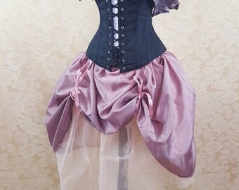 SALE Vintage Dusk Pink Ombre Knee Length Bustle Skirt-One Size Fits All