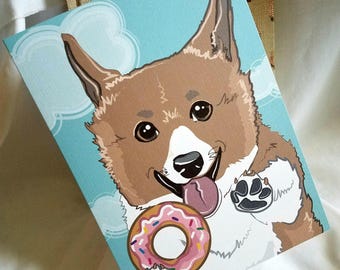 Corgi Donut Greeting Card