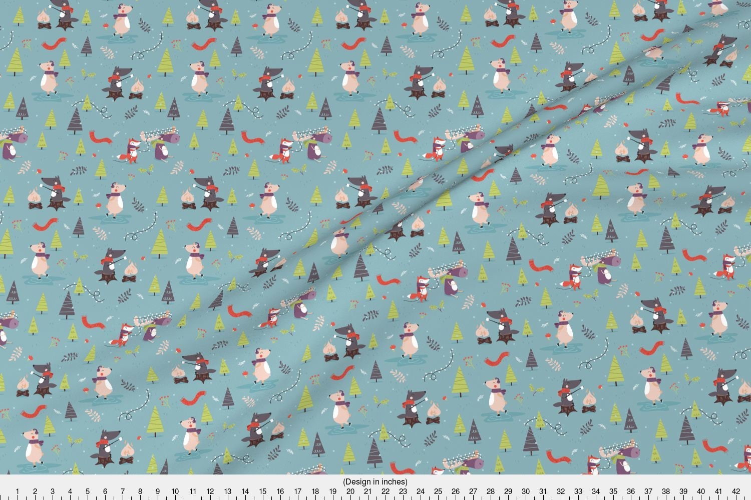 Winter Woodland Fabric Winter Forest By Ewa Brzozowska Nursery