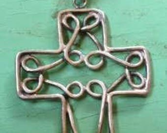 Vintage Large Sterling Silver Cross Pendant