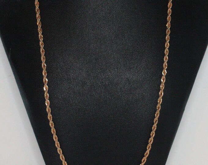 Napier Rope Twist Chain Necklace Gold Tone 24 Inch Vintage