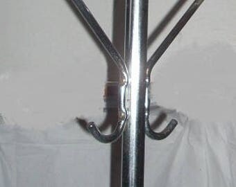 Mid Century Chrome Standing Coat Rack Hall Tree