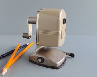 Vintage Berol Mechanical Pencil Sharpener, Suction Vacuum Mount, Danbury Connecticut, Made in USA, Desk and Office Accessory