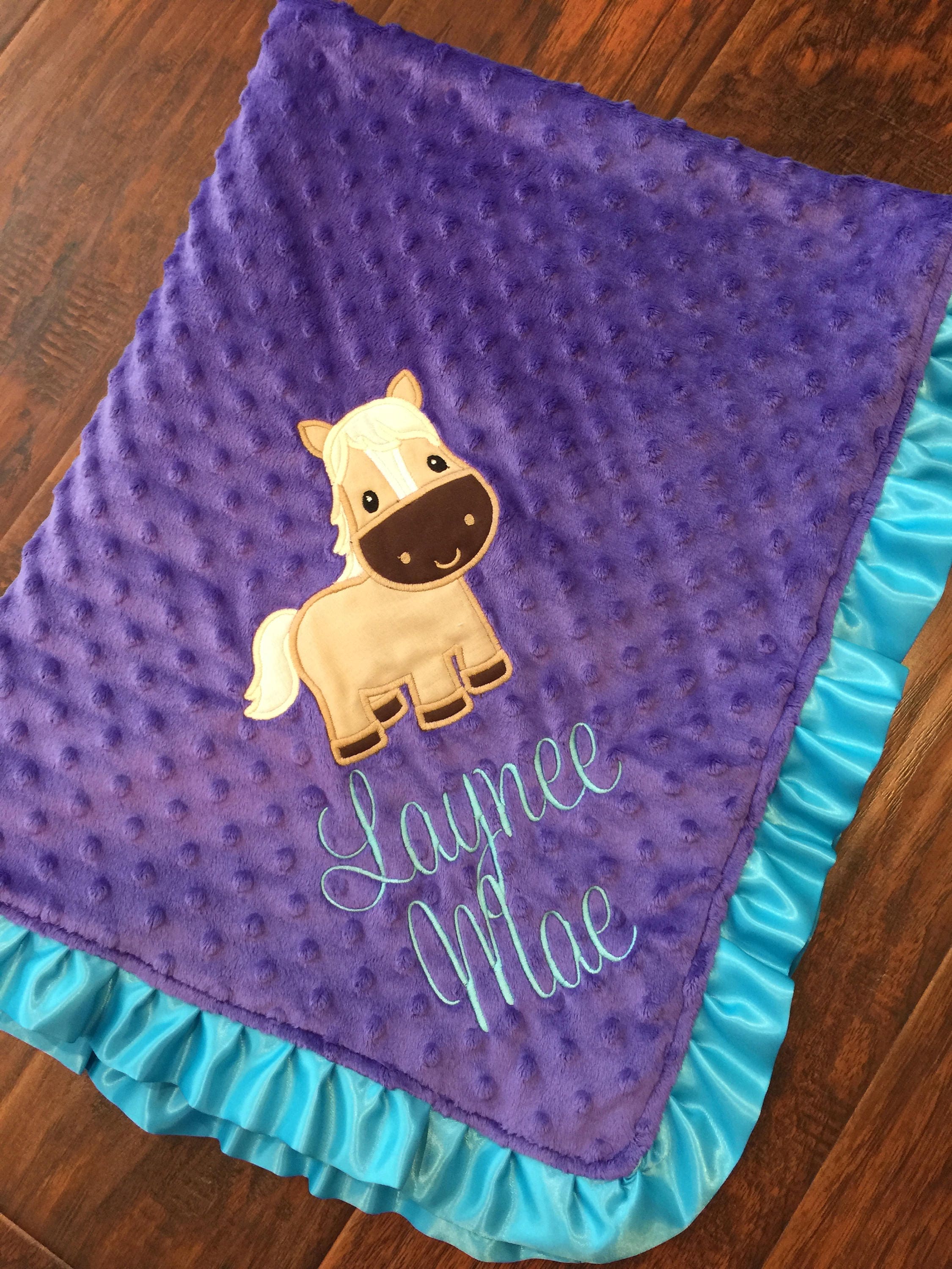 Horse Baby Blanket Personalized Baby Blanket Chevron