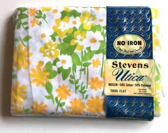 1970s Twin Bed Sheet New in Package