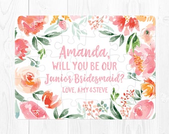 Junior Bridesmaid Puzzle Proposal Junior Bridesmaid Proposal Will You Be Our Junior Bridesmaid Will You Be My Junior Bridesmaid Gift Pink