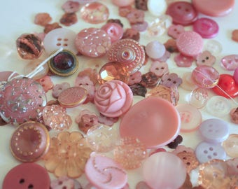 Pink glass button | Etsy