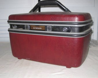 vintage Burgundy Wine Red Samsonite Silhouette Train Case