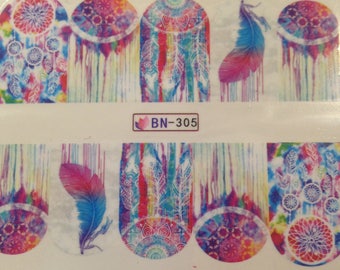 Watercolor Dreamcatcher Nail Wraps