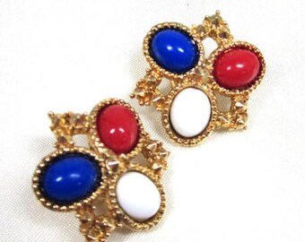 25% Off Vintage Earrings, Sarah Coventry " Americana" Earrings, Mint Collector Piece, Patriotic Earrings