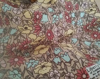 Small Vintage Liberty Silk Scarf. Field of Meadow Flowers. 23" Square.