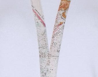 Breakaway Lanyard - ID Badge - Lanyard - Key Lanyard - Id Lanyard - Teacher Gift - World Map