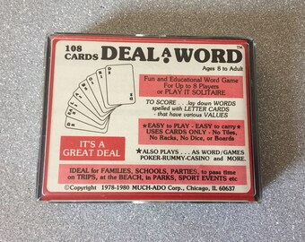 Never Used Vintage Deal A Word Card Game ~ Vintage Deadstock Games ~ MUCH-ADO Corp 1978-1980