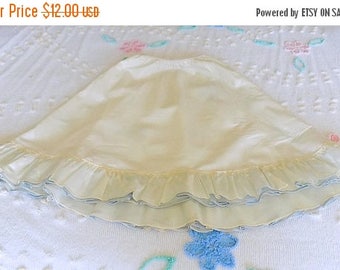 ON SALE 50s Ivory and Blue Half Slip / Petticoat - Vintage Royal T Lingerie - Size Large