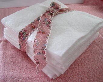 Cotton Batting - 6 inch Squares - 24 Pre-Cut Warm and White Cotton batting squares - Rag Quilts, Mug rugs, Coasters, Quilting supplies