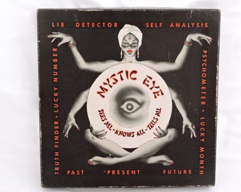 Vintage 1950's Mystic Eye Pendulum Game - Ouija Style Fortune Telling Game - Halloween Decor