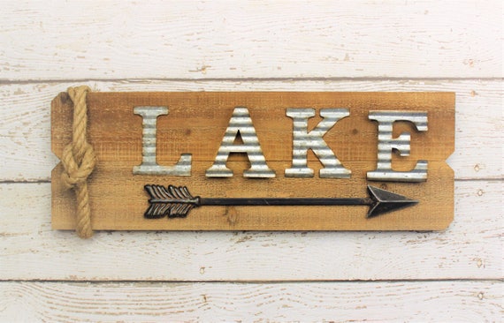 Lake House Sign Arrow Sign This Way To The Lake Custom Lake